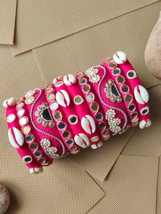 Gulaabi Mirror Bangle Set