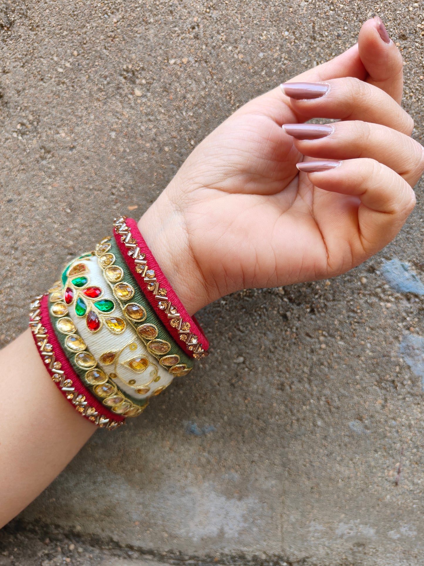Peacock Design Glow –10-Piece Handcrafted Bangle Set